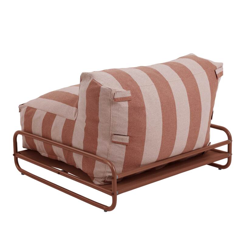 Sillón a rayas para sofá modular de exterior con estructura (4/6)