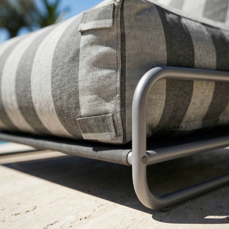 Sillón a rayas para sofá modular de exterior con estructura (3/6)