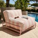 Sillón a rayas para sofá modular de exterior con estructura