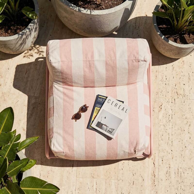 Sillón a rayas para sofá modular de exterior con estructura (3/6)