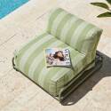 Sillón a rayas para sofá modular de exterior con estructura