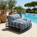Sillón a rayas para sofá modular de exterior con estructura