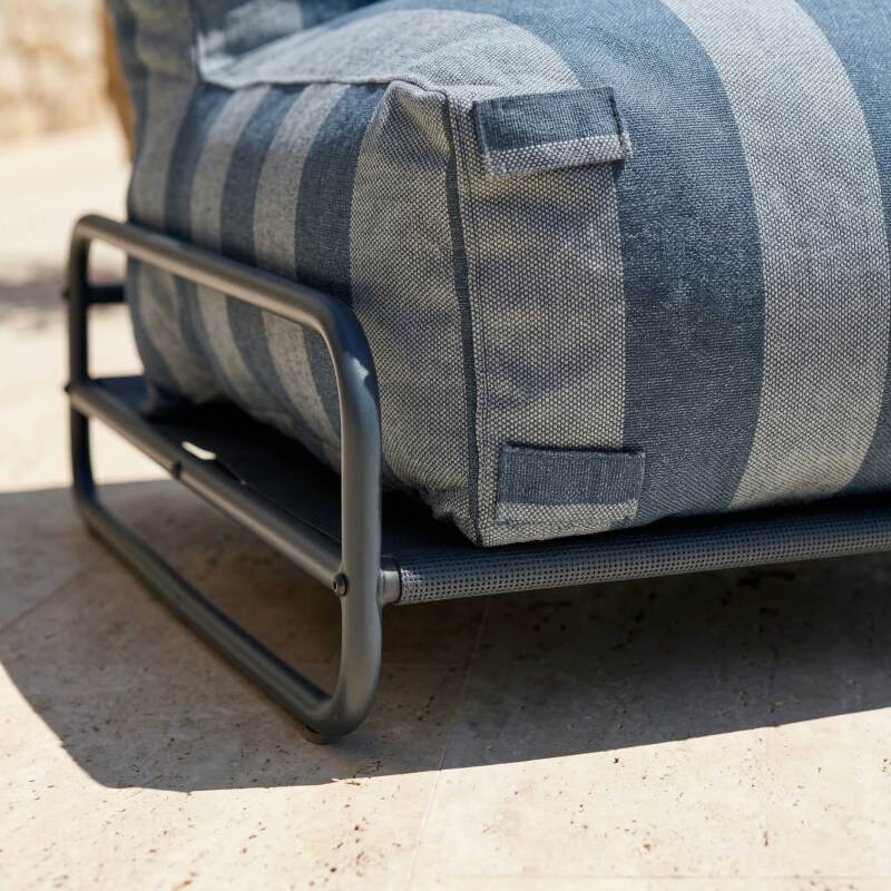 Sillón a rayas para sofá modular de exterior con estructura (2/5)