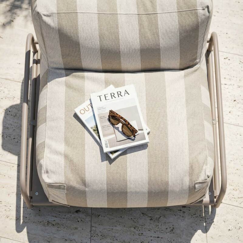 Sillón a rayas para sofá modular de exterior con estructura (2/5)