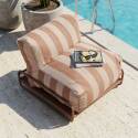 Sillón a rayas para sofá modular de exterior con estructura