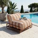 Sillón a rayas para sofá modular de exterior con estructura
