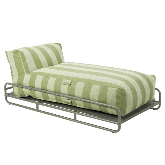 Chaise longue a rayas para sofá modular de exterior con estructura | Oviala