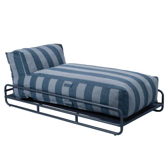 Chaise longue a rayas para sofá modular de exterior con estructura
