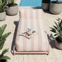Chaise longue a rayas para sofá modular de exterior con estructura