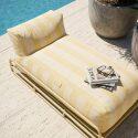 Chaise longue a rayas para sofá modular de exterior con estructura