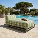 Chaise longue a rayas para sofá modular de exterior con estructura