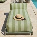 Chaise longue a rayas para sofá modular de exterior con estructura