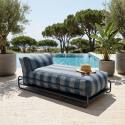 Chaise longue a rayas para sofá modular de exterior con estructura