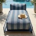 Chaise longue a rayas para sofá modular de exterior con estructura
