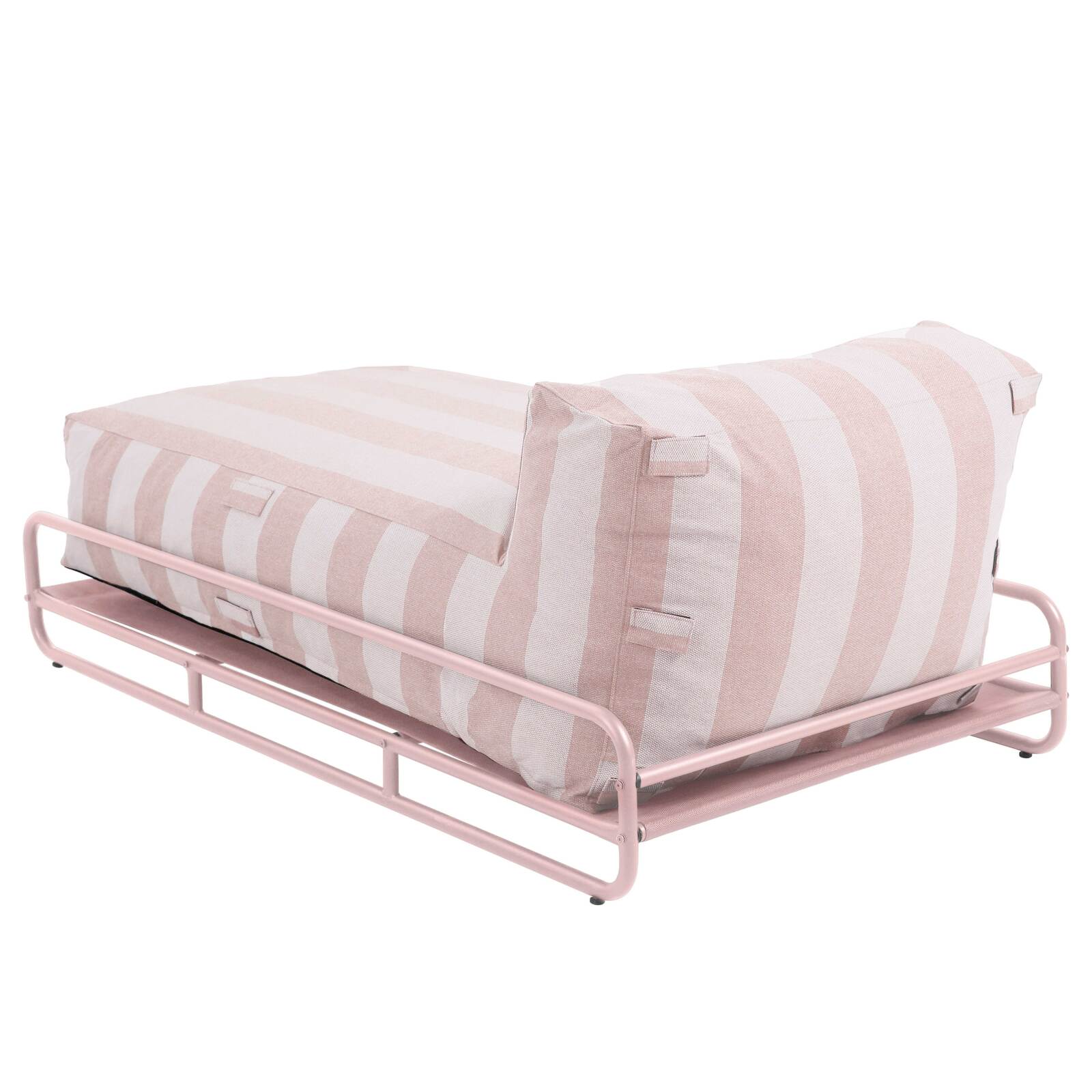 Chaise longue a rayas para sofá modular de exterior con estructura