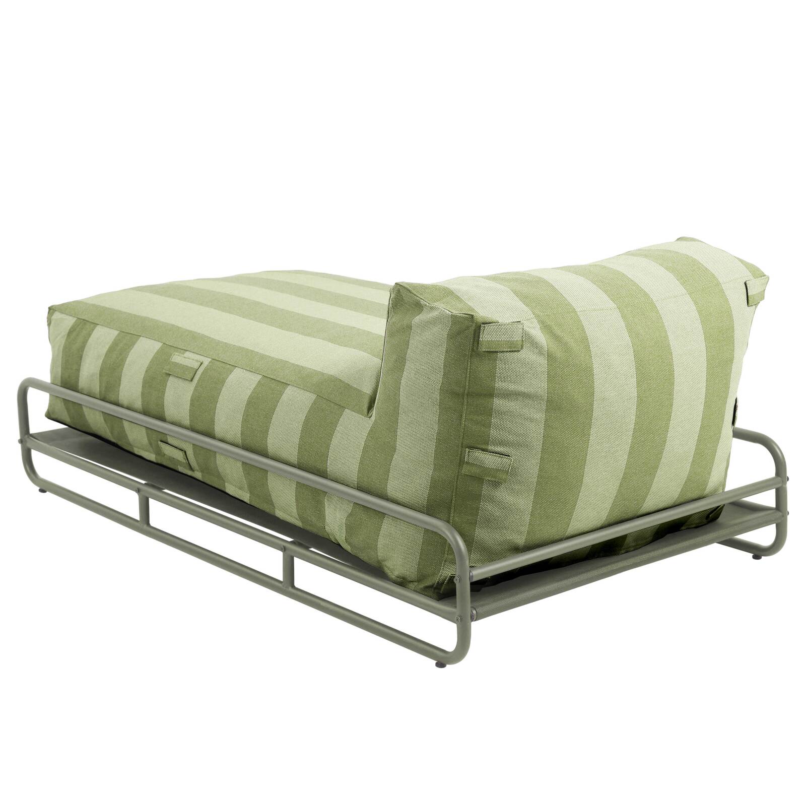 Chaise longue a rayas para sofá modular de exterior con estructura