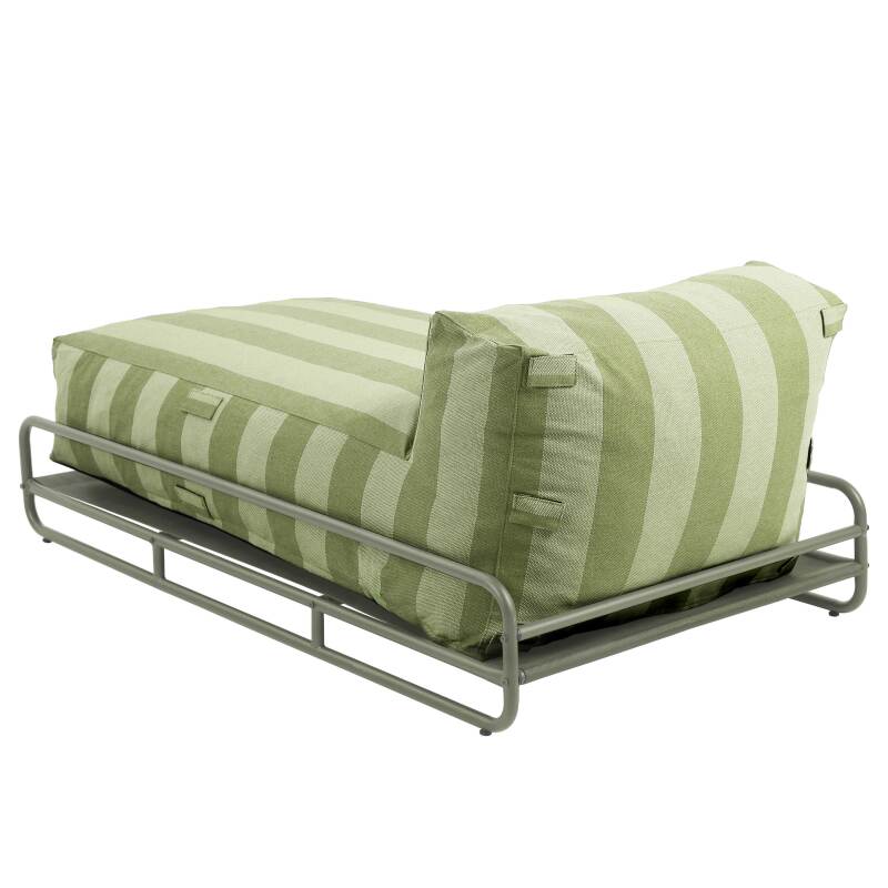 Chaise longue a rayas para sofá modular de exterior con estructura (4/6)