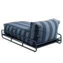 Chaise longue a rayas para sofá modular de exterior con estructura