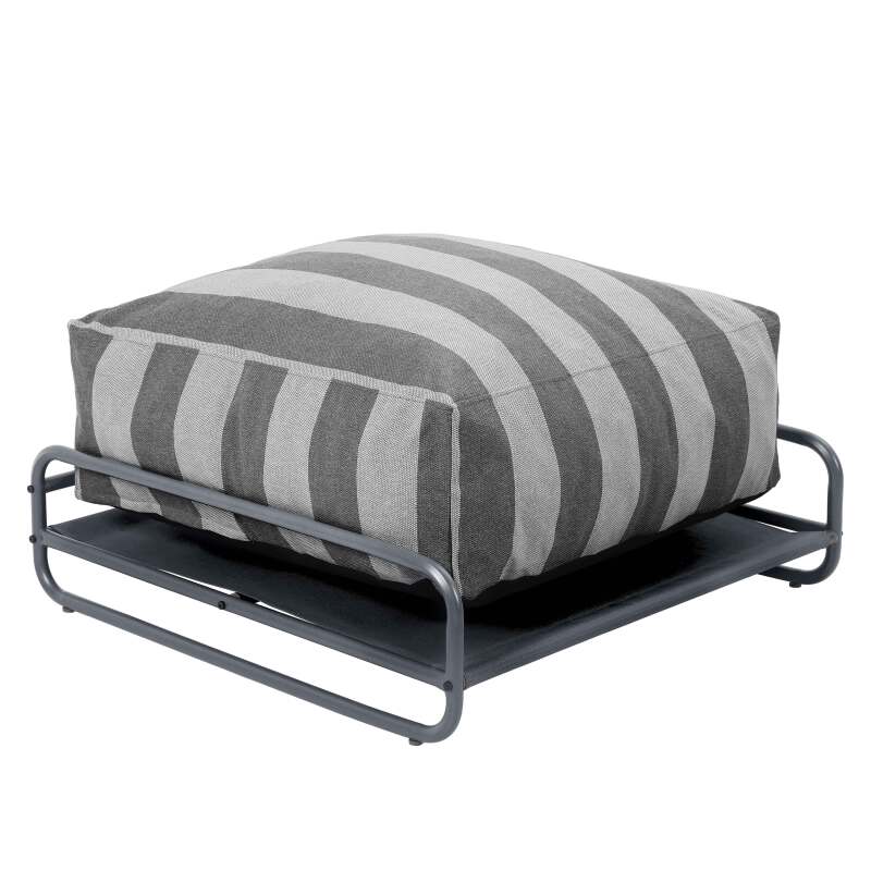 Puf a rayas para sofá modular de exterior con estructura