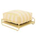 Puf a rayas para sofá modular de exterior con estructura