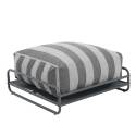 Puf a rayas para sofá modular de exterior con estructura
