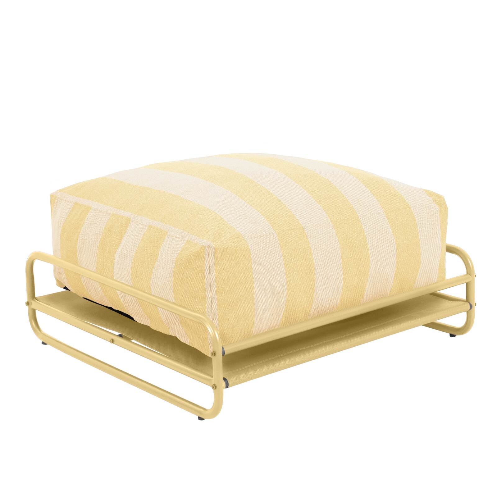 Puf a rayas para sofá modular de exterior con estructura