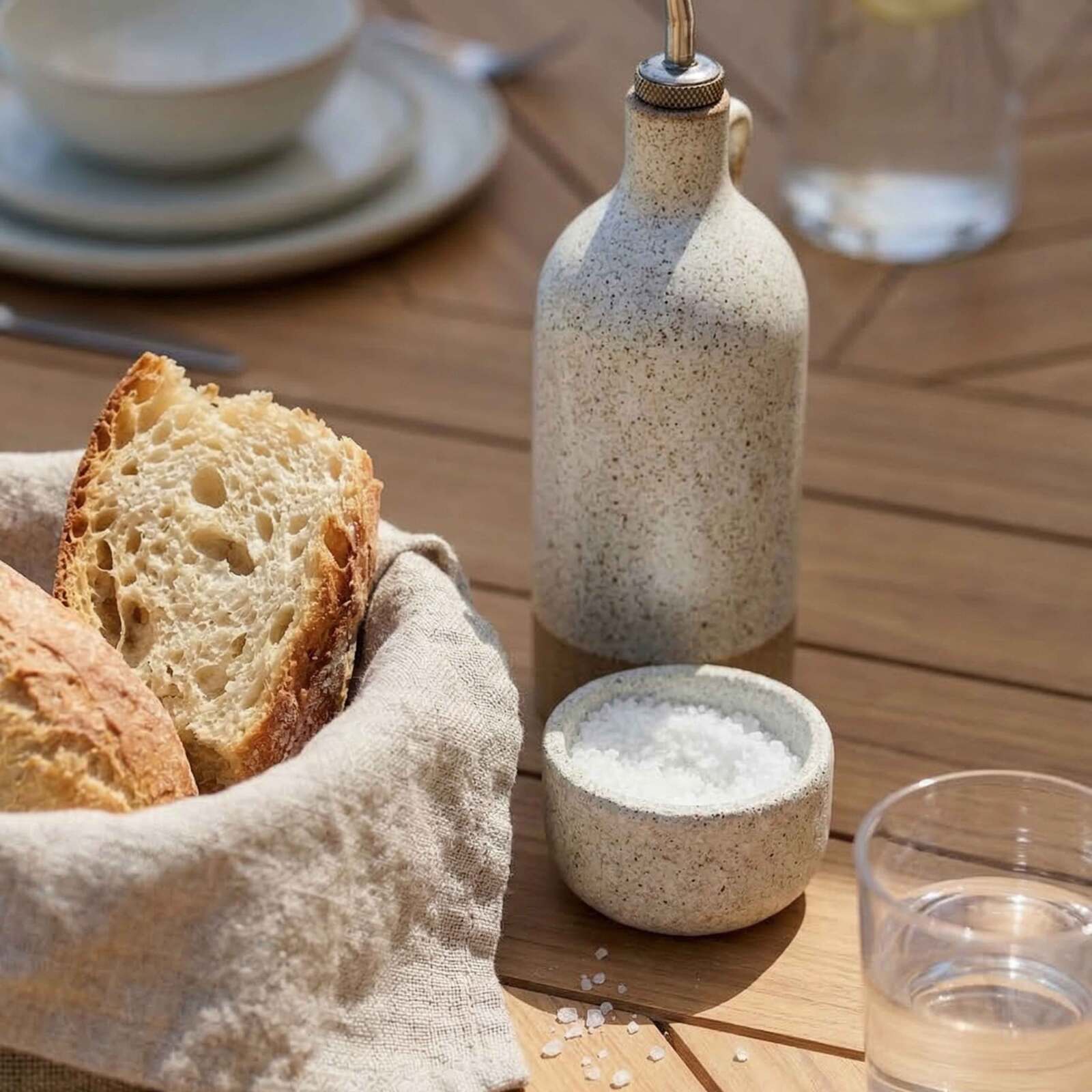 Mesa de jardín extensible efecto madera de aluminio y polywood 8 a 12 personas 220/280x100 cm 