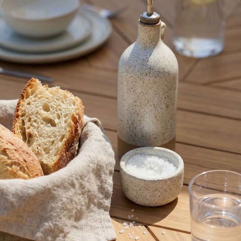 Mesa de jardín extensible efecto madera de aluminio y polywood 8 a 12 personas 220/280x100 cm  (3/8)