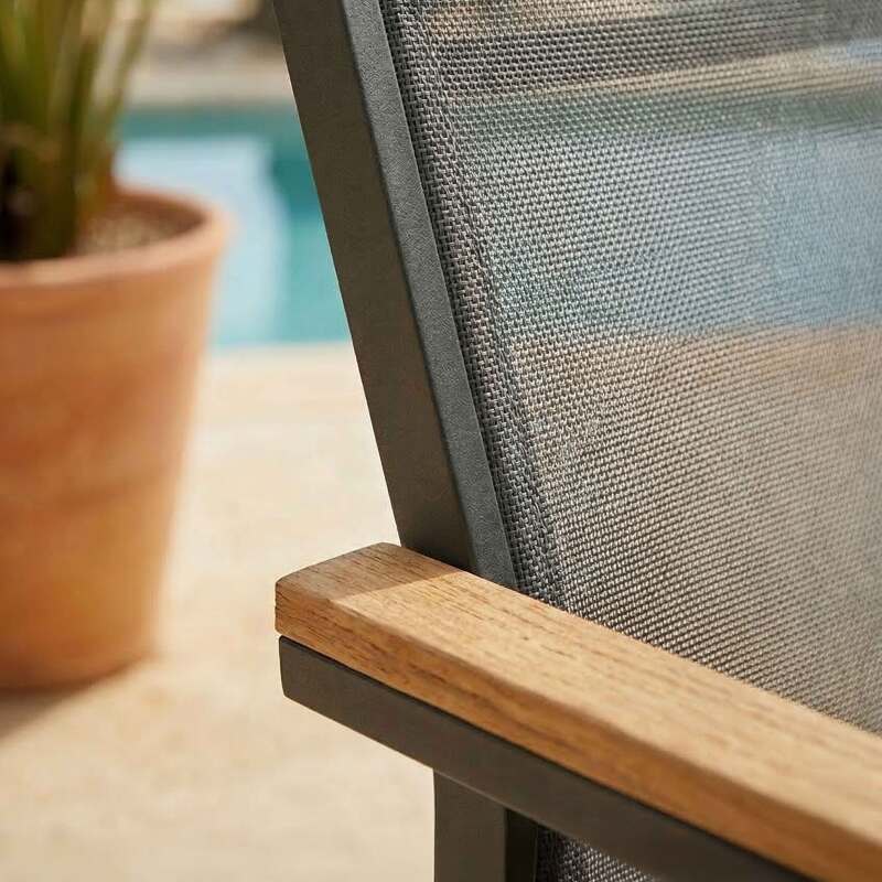 Silla de jardín de aluminio y textileno con reposabrazos (2/8)