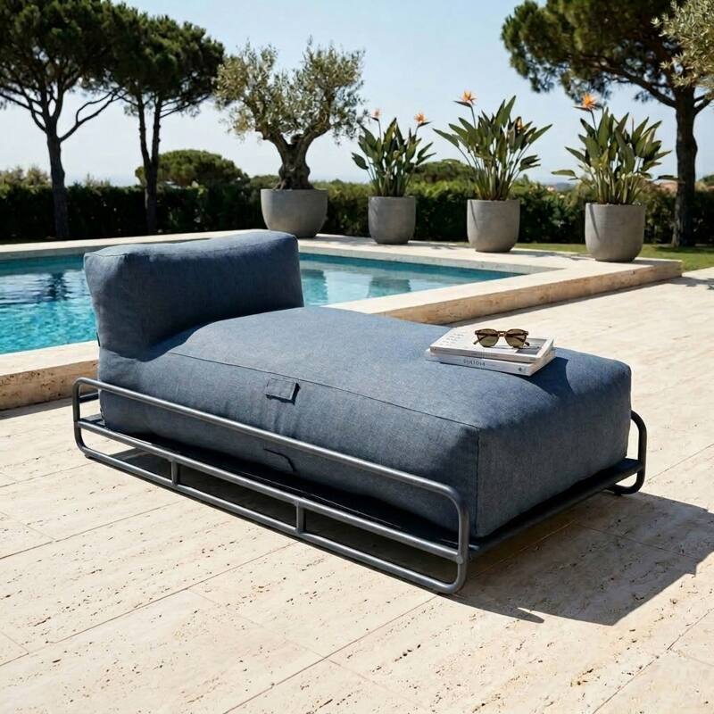 Chaise longue para sofá modular de exterior con estructura