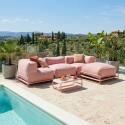Sofá modular de exterior para 4 personas con estructura,1 sillón, 2 sillones esquineros, 1 puf y 1 mesa de centro 