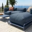 Sofá modular de exterior para 4 personas con estructura,1 sillón, 2 sillones esquineros, 1 puf y 1 mesa de centro 