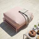 Sofá modular de exterior para 4 personas con estructura,1 sillón, 2 sillones esquineros, 1 puf y 1 mesa de centro 
