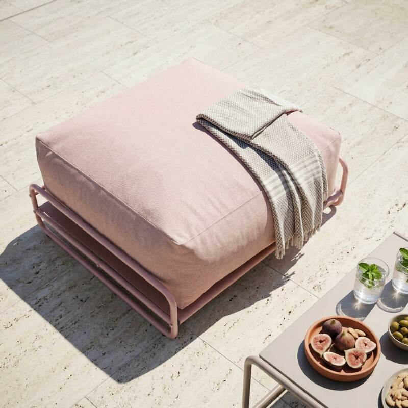 Sofá modular de exterior para 4 personas con estructura,1 sillón, 2 sillones esquineros, 1 puf y 1 mesa de centro  (6/7)