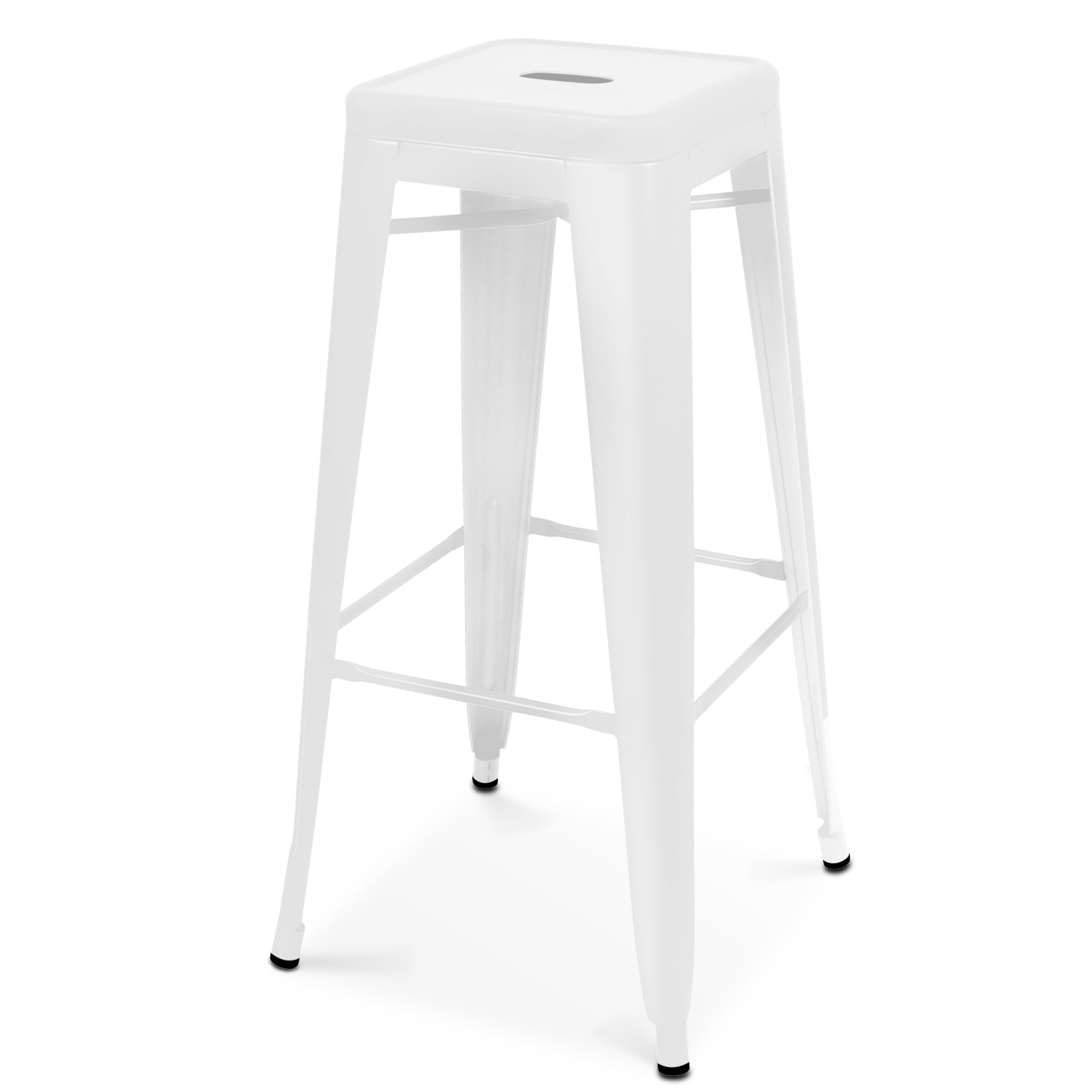 Conjunto de 4 taburetes de jardín de metal mate