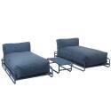 Sofá modular de exterior para 2 personas con estructura, 2 chaise longue y mesa de centro