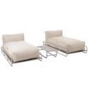 Sofá modular de exterior para 2 personas con estructura, 2 chaise longue y mesa de centro