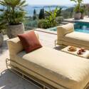 Sofá modular de exterior para 2 personas con estructura, 2 chaise longue y mesa de centro