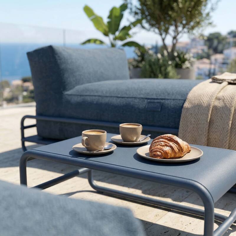 Sofá modular de exterior para 2 personas con estructura, 2 chaise longue y mesa de centro (2/7)