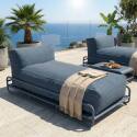 Sofá modular de exterior para 2 personas con estructura, 2 chaise longue y mesa de centro