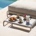 Sofá modular de exterior para 2 personas con estructura, 2 chaise longue y mesa de centro