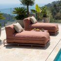 Sofá modular de exterior para 2 personas con estructura, 2 chaise longue y mesa de centro