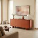 Mueble de TV naranja 120 cm estilo retro