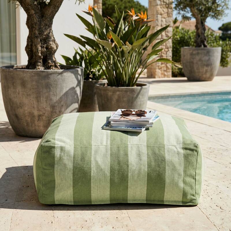 Puf a rayas para sofá modular de exterior (3/6)