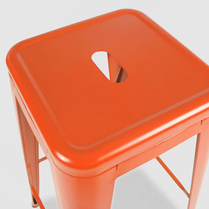 Conjunto de 4 taburetes de jardín de metal mate (3/5)