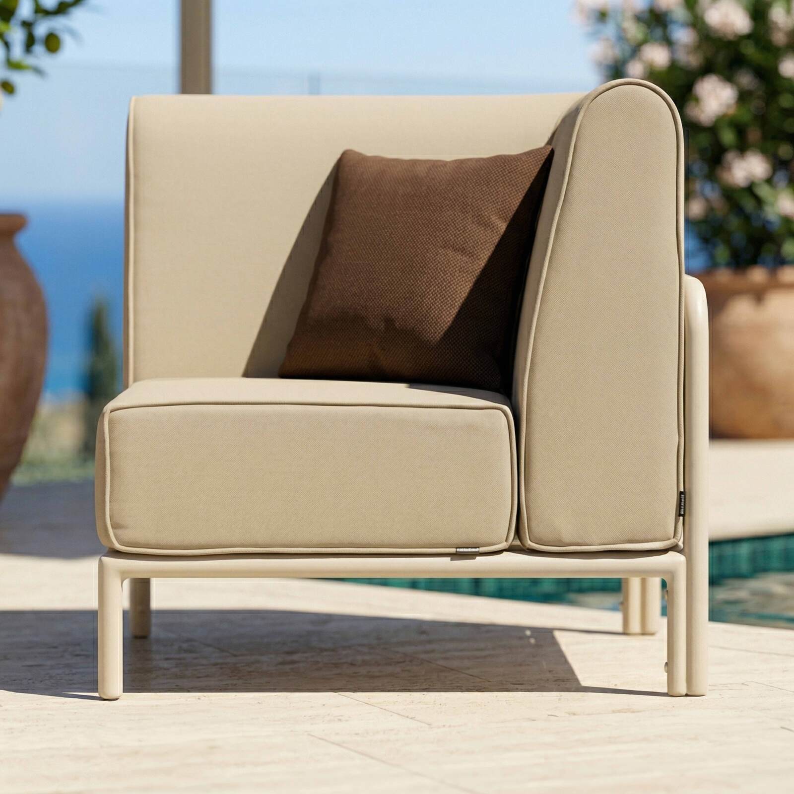 Sillón esquinero para sofá modular de exterior