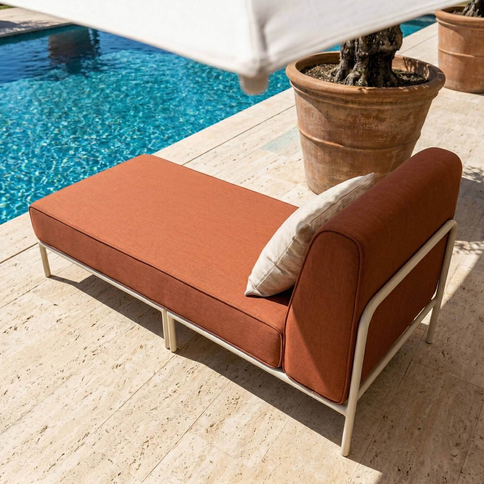Chaise longue para sofá modular de exterior