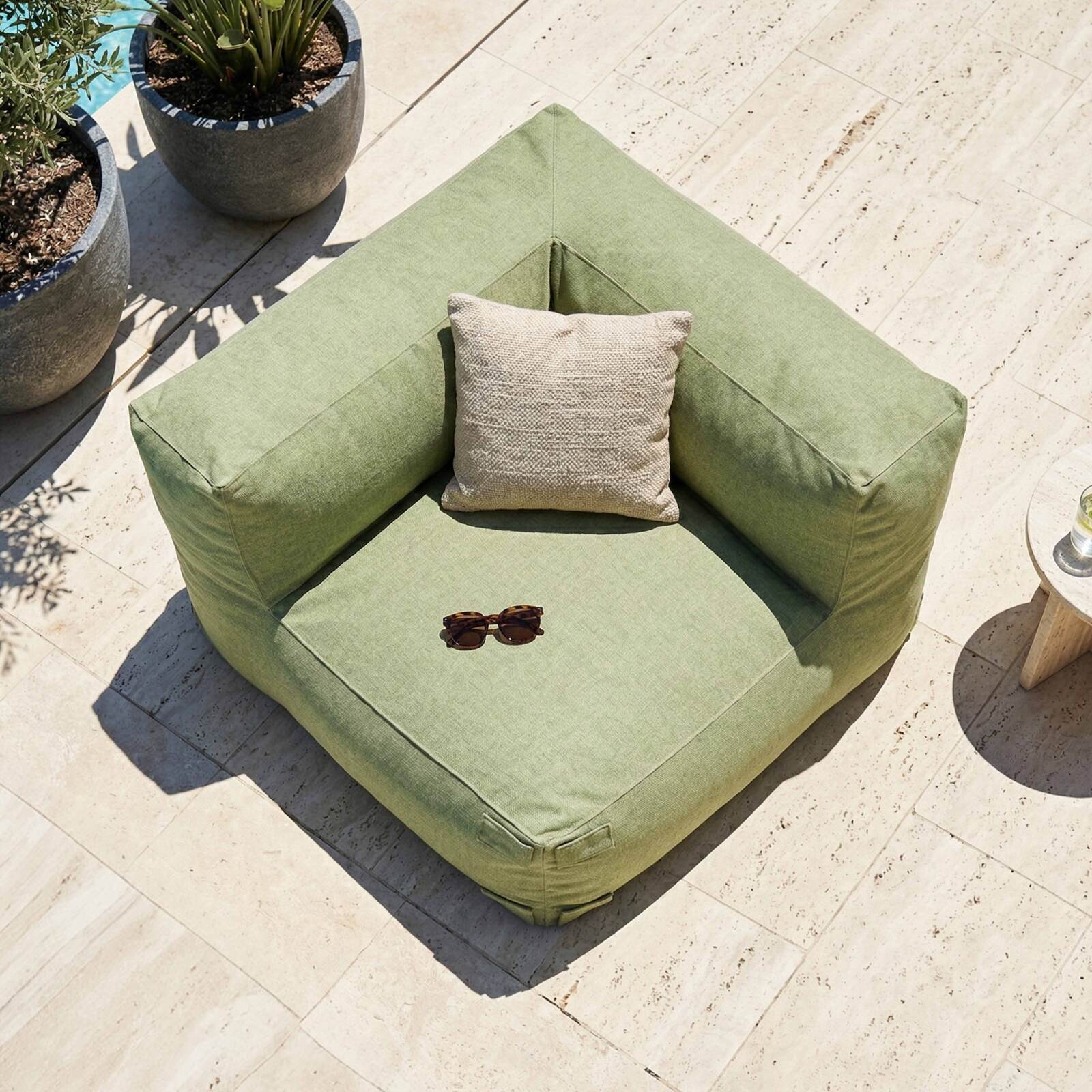 Sillón esquinero para sofá modular de exterior
