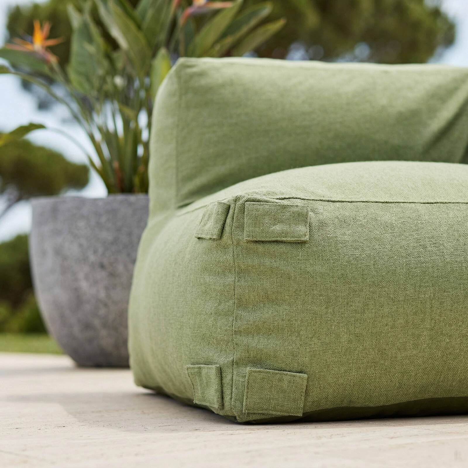 Sillón esquinero para sofá modular de exterior