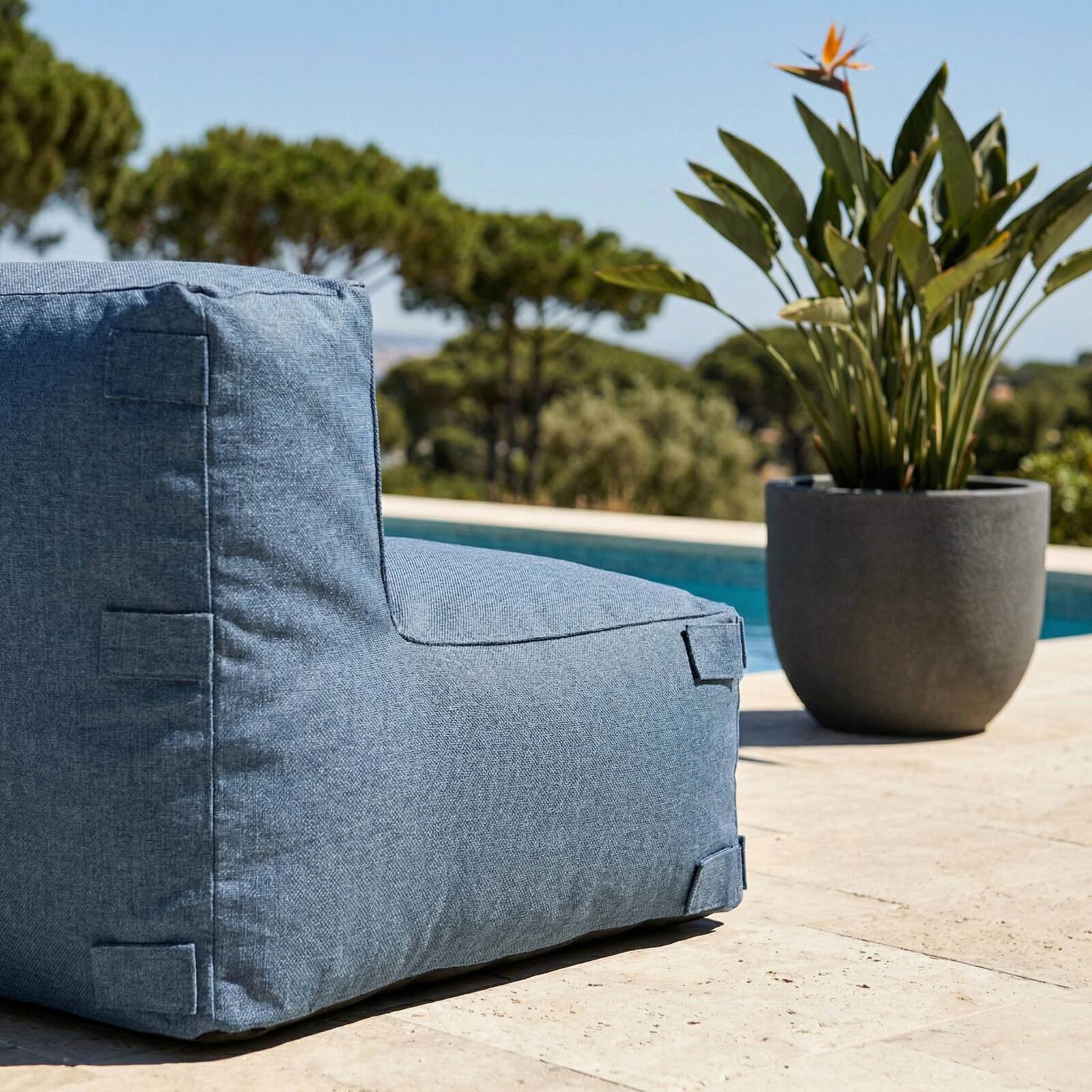 Sillón esquinero para sofá modular de exterior